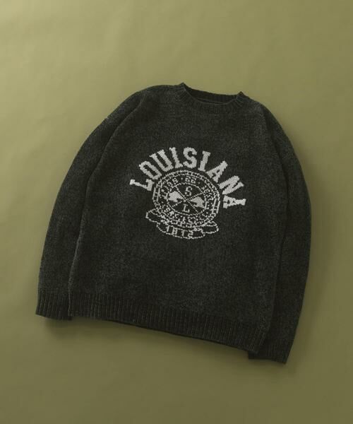 URBAN RESEARCH ITEMS / アーバンリサーチ アイテムズ ニット・セーター | 真冬の正解 カレッジロゴモールニット(グリーン)