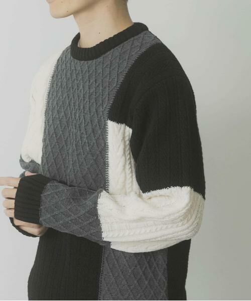 URBAN RESEARCH ITEMS / アーバンリサーチ アイテムズ ニット・セーター | 編地切替 クルーネック ニット | 詳細3