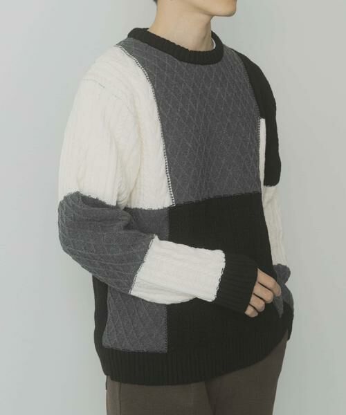 URBAN RESEARCH ITEMS / アーバンリサーチ アイテムズ ニット・セーター | 編地切替 クルーネック ニット | 詳細4