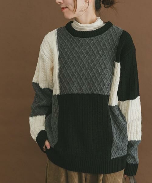 URBAN RESEARCH ITEMS / アーバンリサーチ アイテムズ ニット・セーター | 編地切替 クルーネック ニット | 詳細7