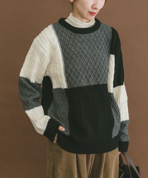 URBAN RESEARCH ITEMS / アーバンリサーチ アイテムズ ニット・セーター | 編地切替 クルーネック ニット | 詳細8