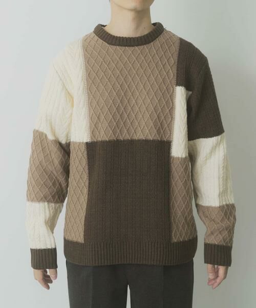 URBAN RESEARCH ITEMS / アーバンリサーチ アイテムズ ニット・セーター | 編地切替 クルーネック ニット | 詳細23