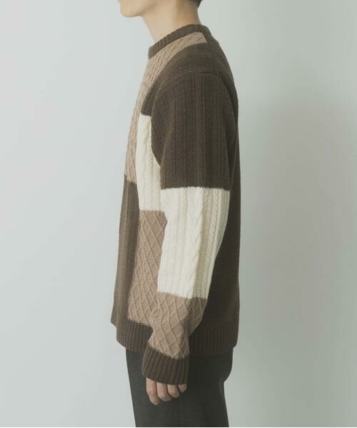 URBAN RESEARCH ITEMS / アーバンリサーチ アイテムズ ニット・セーター | 編地切替 クルーネック ニット | 詳細24