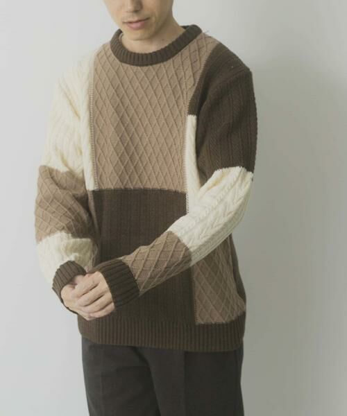 URBAN RESEARCH ITEMS / アーバンリサーチ アイテムズ ニット・セーター | 編地切替 クルーネック ニット | 詳細14