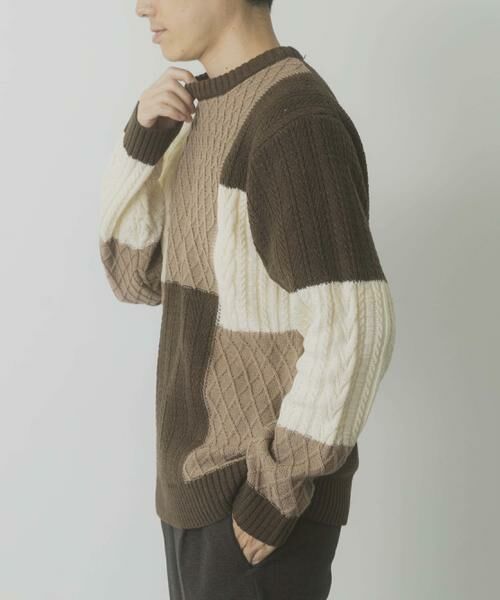 URBAN RESEARCH ITEMS / アーバンリサーチ アイテムズ ニット・セーター | 編地切替 クルーネック ニット | 詳細15