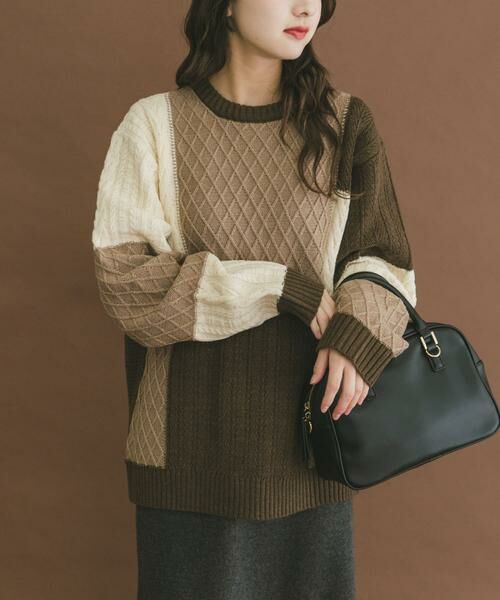 URBAN RESEARCH ITEMS / アーバンリサーチ アイテムズ ニット・セーター | 編地切替 クルーネック ニット | 詳細18