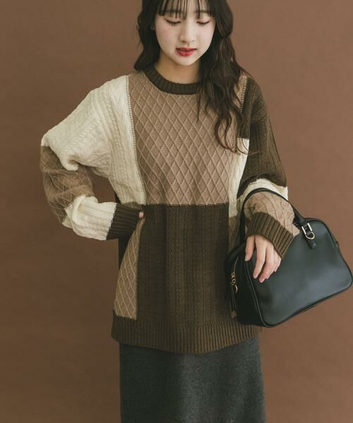 URBAN RESEARCH ITEMS / アーバンリサーチ アイテムズ ニット・セーター | 編地切替 クルーネック ニット | 詳細20