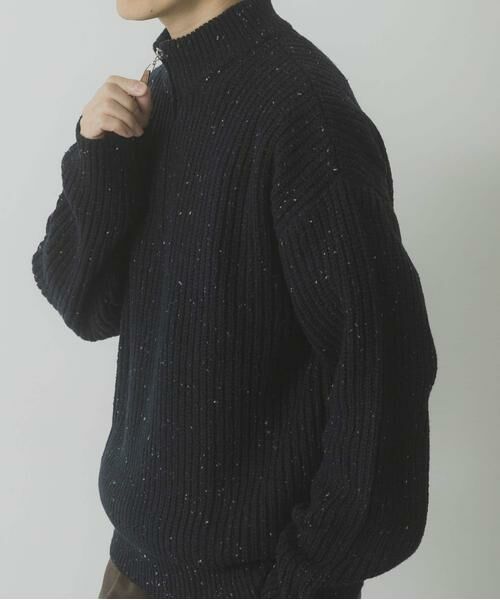 URBAN RESEARCH ITEMS / アーバンリサーチ アイテムズ ニット・セーター | ウール混 ハーフジップ モックネックニット | 詳細3