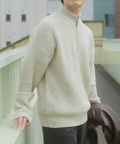 URBAN RESEARCH ITEMS / アーバンリサーチ アイテムズ ニット・セーター | ウール混 ハーフジップ モックネックニット | 詳細16