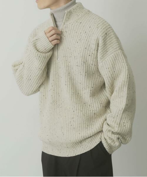 URBAN RESEARCH ITEMS / アーバンリサーチ アイテムズ ニット・セーター | ウール混 ハーフジップ モックネックニット | 詳細22