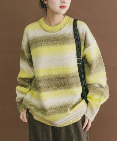 URBAN RESEARCH ITEMS / アーバンリサーチ アイテムズ ニット・セーター | グラデーションクルーネックルーズニット | 詳細16