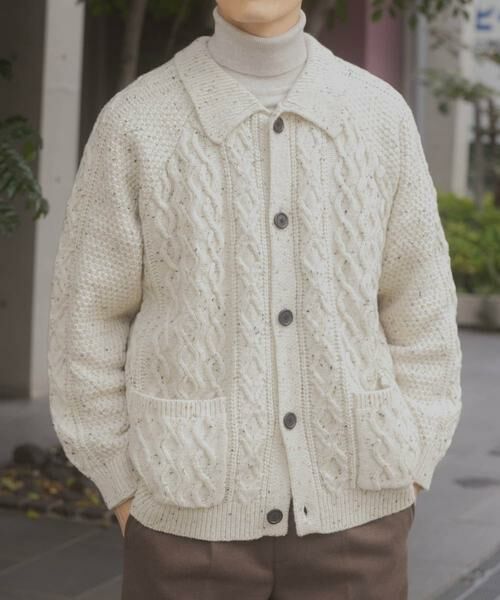 URBAN RESEARCH ITEMS / アーバンリサーチ アイテムズ カーディガン・ボレロ | ウール混 フィッシャーマンカーディガン | 詳細14
