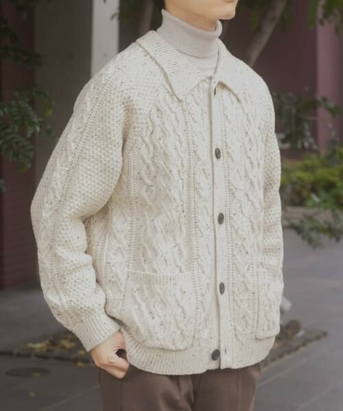 URBAN RESEARCH ITEMS / アーバンリサーチ アイテムズ カーディガン・ボレロ | ウール混 フィッシャーマンカーディガン | 詳細15