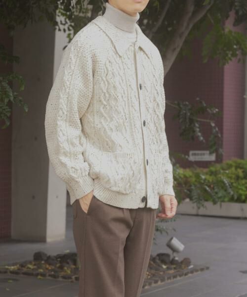 URBAN RESEARCH ITEMS / アーバンリサーチ アイテムズ カーディガン・ボレロ | ウール混 フィッシャーマンカーディガン | 詳細17