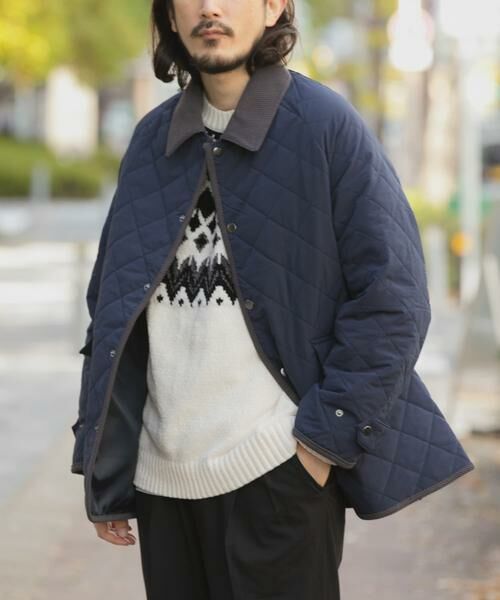 URBAN RESEARCH ITEMS / アーバンリサーチ アイテムズ ダウンジャケット・ベスト | 襟コーデュロイ 中綿キルティングジャケット | 詳細2