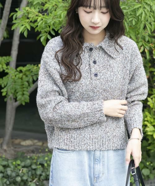 URBAN RESEARCH ITEMS / アーバンリサーチ アイテムズ ニット・セーター | ネップミックスポロニット | 詳細2