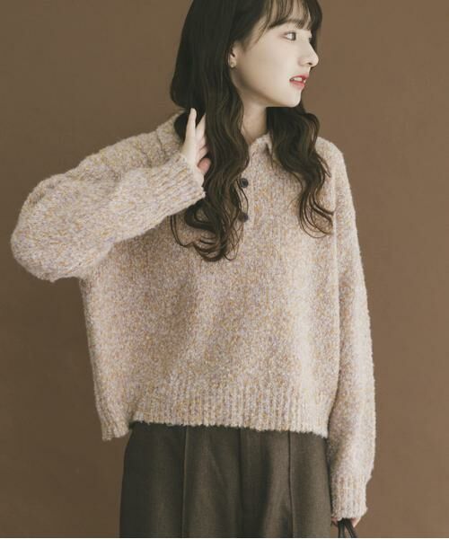 URBAN RESEARCH ITEMS / アーバンリサーチ アイテムズ ニット・セーター | ネップミックスポロニット | 詳細10