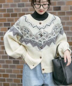 URBAN RESEARCH ITEMS / アーバンリサーチ アイテムズ カーディガン・ボレロ | ノルディックボリュームスリーブカーディガン