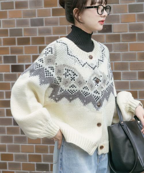 URBAN RESEARCH ITEMS / アーバンリサーチ アイテムズ カーディガン・ボレロ | ノルディックボリュームスリーブカーディガン | 詳細1