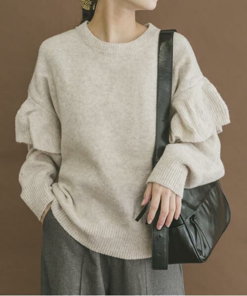 URBAN RESEARCH ITEMS / アーバンリサーチ アイテムズ ニット・セーター | フリルクルーネックニット | 詳細11