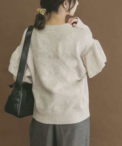 URBAN RESEARCH ITEMS / アーバンリサーチ アイテムズ ニット・セーター | フリルクルーネックニット | 詳細13