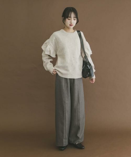 URBAN RESEARCH ITEMS / アーバンリサーチ アイテムズ ニット・セーター | フリルクルーネックニット | 詳細14