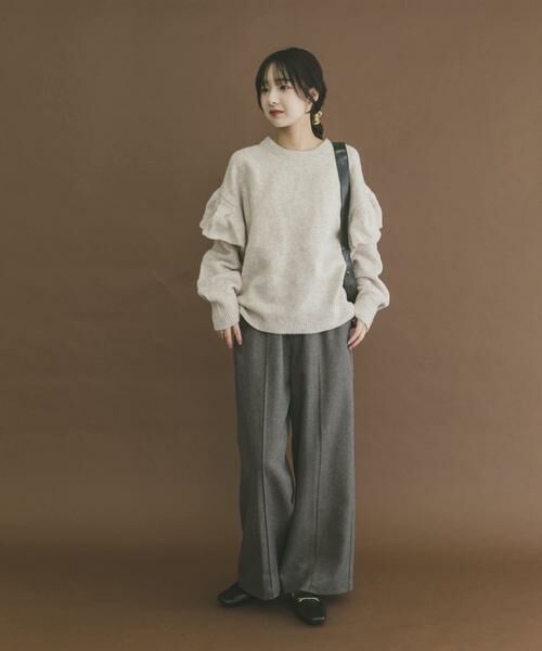 URBAN RESEARCH ITEMS / アーバンリサーチ アイテムズ ニット・セーター | フリルクルーネックニット | 詳細15