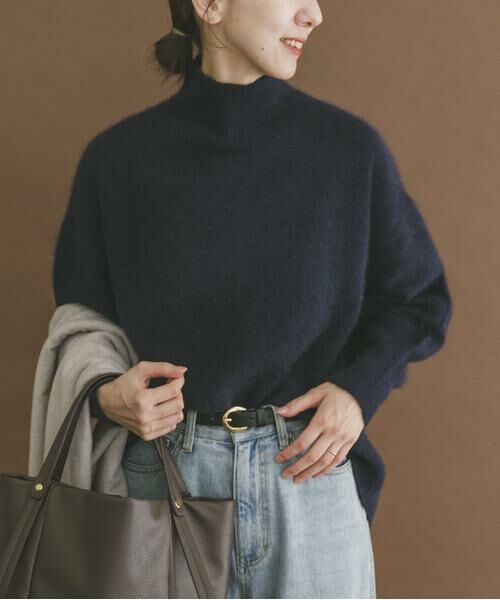 URBAN RESEARCH ITEMS/アーバンリサーチ アイテムズ ラクーンハイネックビッグニット ネイビー FREE