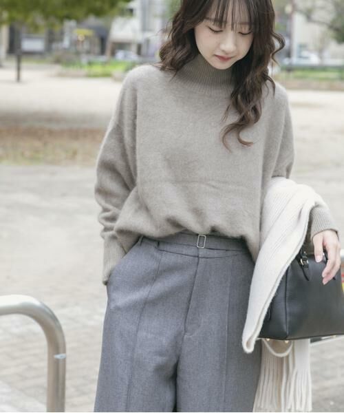 URBAN RESEARCH ITEMS / アーバンリサーチ アイテムズ ニット・セーター | ラクーンハイネックビッグニット(ベージュ)