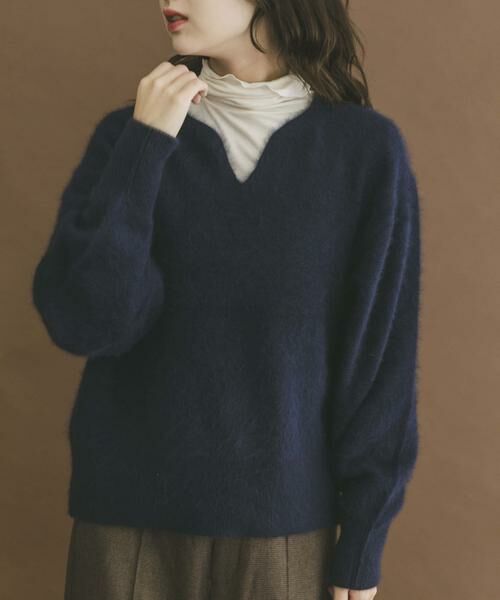 URBAN RESEARCH ITEMS / アーバンリサーチ アイテムズ ニット・セーター | ラクーンキーネックニット | 詳細1