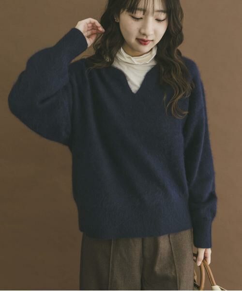 URBAN RESEARCH ITEMS / アーバンリサーチ アイテムズ ニット・セーター | ラクーンキーネックニット | 詳細2