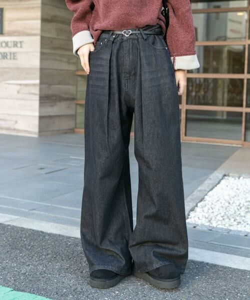URBAN RESEARCH ITEMS / アーバンリサーチ アイテムズ デニムパンツ | ベルト付ワイドデニム | 詳細9