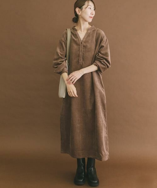 URBAN RESEARCH ITEMS / アーバンリサーチ アイテムズ ワンピース | ライトコーデュロイスキッパーワンピース | 詳細13