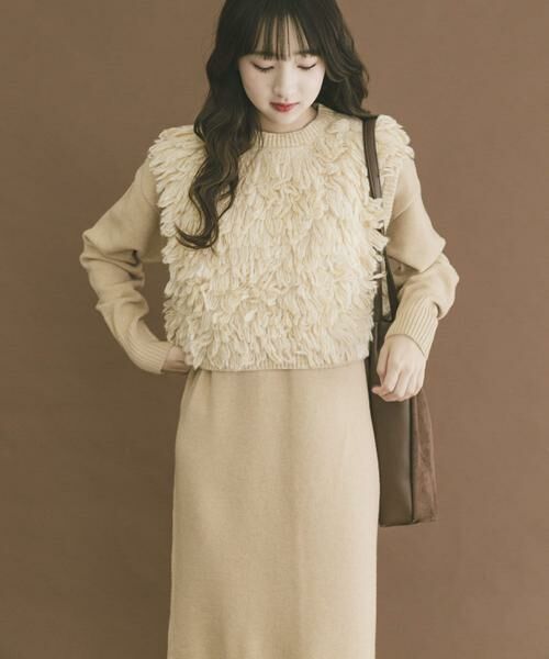 URBAN RESEARCH ITEMS / アーバンリサーチ アイテムズ ワンピース | ループニットベストセットワンピース(イエロー系その他)