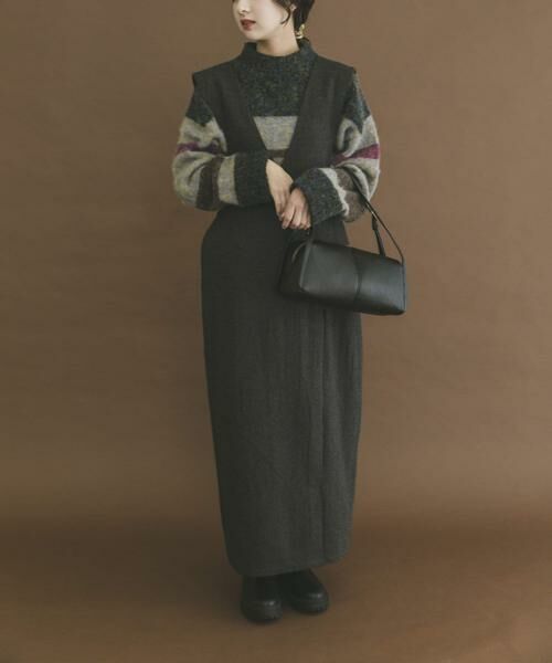 URBAN RESEARCH ITEMS / アーバンリサーチ アイテムズ ワンピース | ゴマツイードジャンパースカート(ブラック)