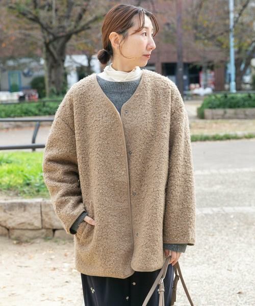 URBAN RESEARCH ITEMS / アーバンリサーチ アイテムズ ノーカラージャケット | ボアジャケット | 詳細2