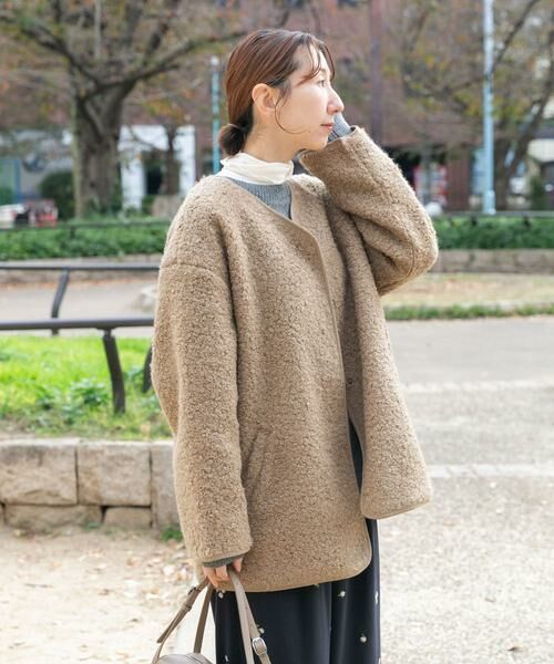 URBAN RESEARCH ITEMS / アーバンリサーチ アイテムズ ノーカラージャケット | ボアジャケット | 詳細3