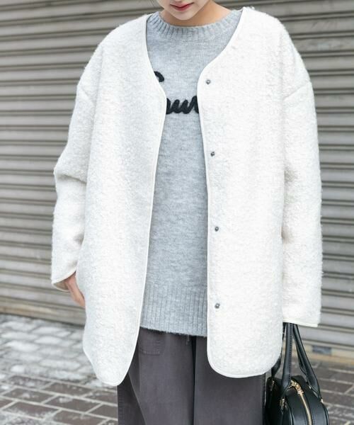 URBAN RESEARCH ITEMS / アーバンリサーチ アイテムズ ノーカラージャケット | ボアジャケット | 詳細9