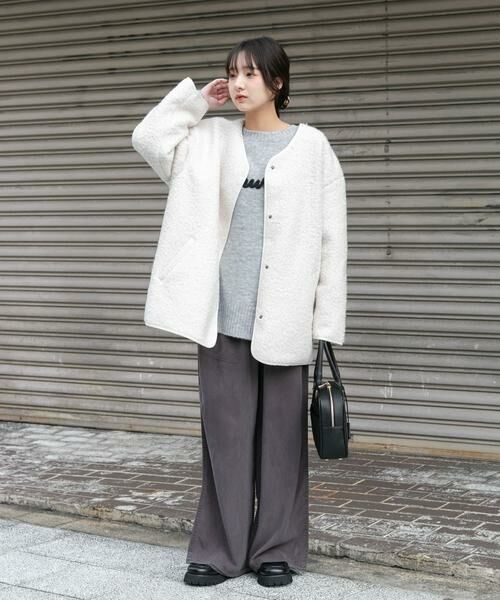 URBAN RESEARCH ITEMS / アーバンリサーチ アイテムズ ノーカラージャケット | ボアジャケット | 詳細13