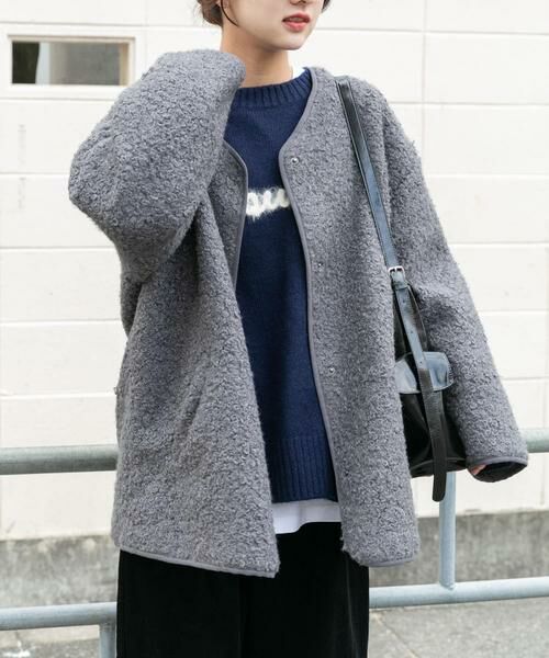 URBAN RESEARCH ITEMS / アーバンリサーチ アイテムズ ノーカラージャケット | ボアジャケット | 詳細18