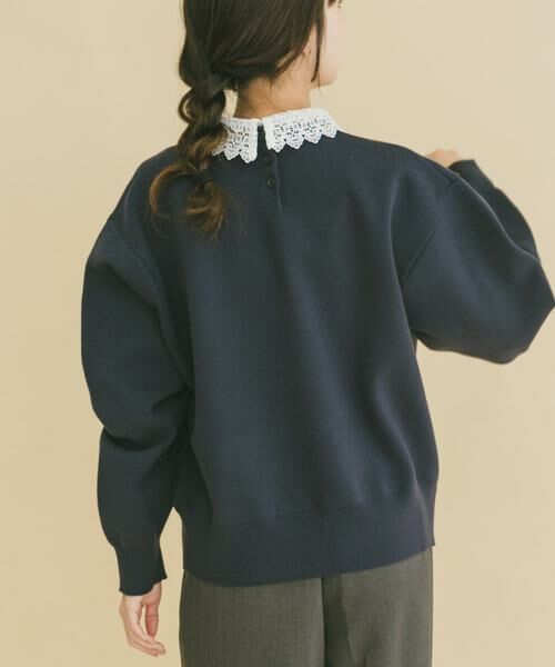 URBAN RESEARCH ITEMS / アーバンリサーチ アイテムズ ニット・セーター | 衿レーススウェットライクニット | 詳細2