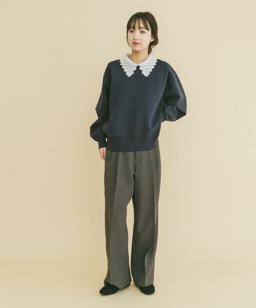 URBAN RESEARCH ITEMS / アーバンリサーチ アイテムズ ニット・セーター | 衿レーススウェットライクニット | 詳細5