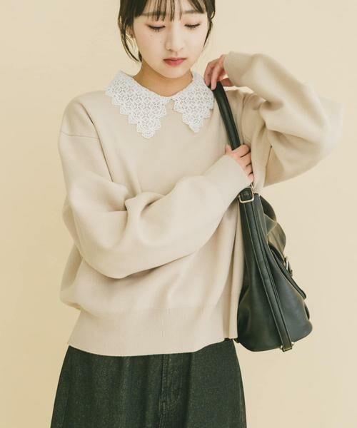 URBAN RESEARCH ITEMS / アーバンリサーチ アイテムズ ニット・セーター | 衿レーススウェットライクニット | 詳細12