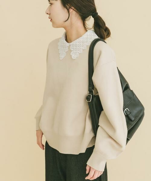 URBAN RESEARCH ITEMS / アーバンリサーチ アイテムズ ニット・セーター | 衿レーススウェットライクニット | 詳細13