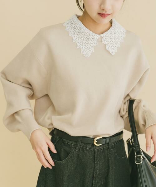 URBAN RESEARCH ITEMS / アーバンリサーチ アイテムズ ニット・セーター | 衿レーススウェットライクニット | 詳細15