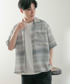 URBAN RESEARCH ITEMS / アーバンリサーチ アイテムズ シャツ・ブラウス | プリントボーダー 半袖シアーシャツ