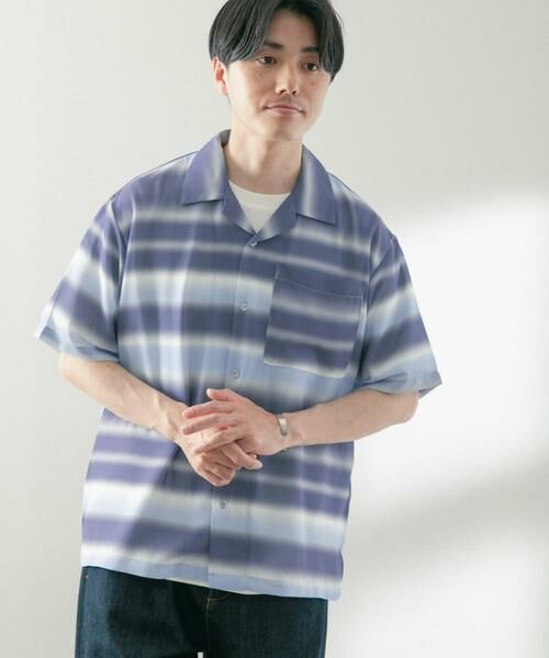 URBAN RESEARCH ITEMS / アーバンリサーチ アイテムズ シャツ・ブラウス | プリントボーダー 半袖シアーシャツ | 詳細6