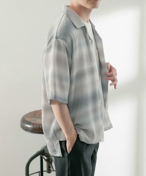 URBAN RESEARCH ITEMS / アーバンリサーチ アイテムズ シャツ・ブラウス | プリントボーダー 半袖シアーシャツ | 詳細12