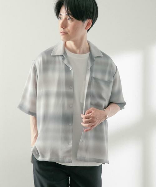 URBAN RESEARCH ITEMS / アーバンリサーチ アイテムズ シャツ・ブラウス | プリントボーダー 半袖シアーシャツ | 詳細13