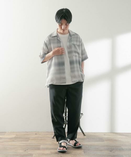 URBAN RESEARCH ITEMS / アーバンリサーチ アイテムズ シャツ・ブラウス | プリントボーダー 半袖シアーシャツ | 詳細14